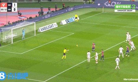 巴萨2球领先！奥尔莫造黄点 失点但对手提前进禁区 重罚命中！